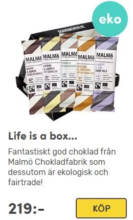 Ekologisk choklad att skicka